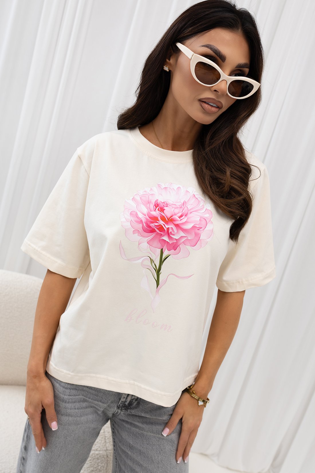Marškinėliai UNI Peony Bloom / Kokoso - Image 3