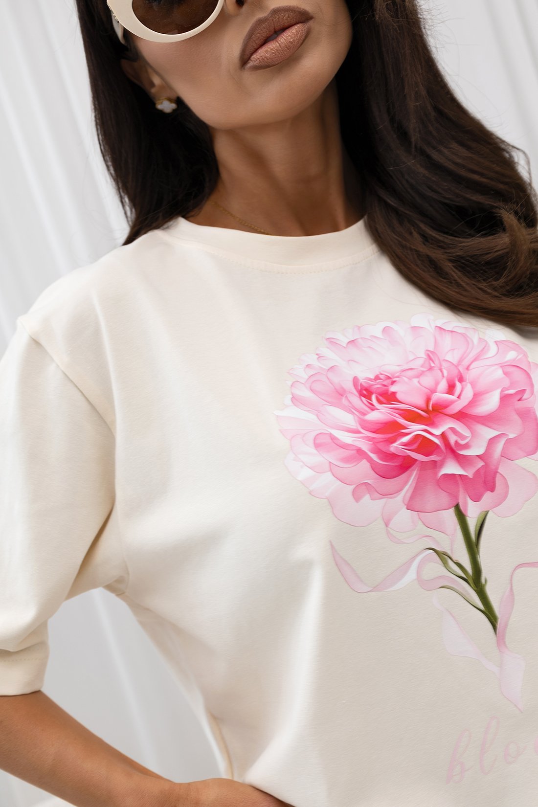 Marškinėliai UNI Peony Bloom / Kokoso