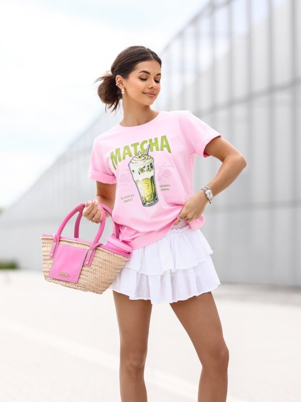 Marškinėliai Matcha / Saldainio rožinė