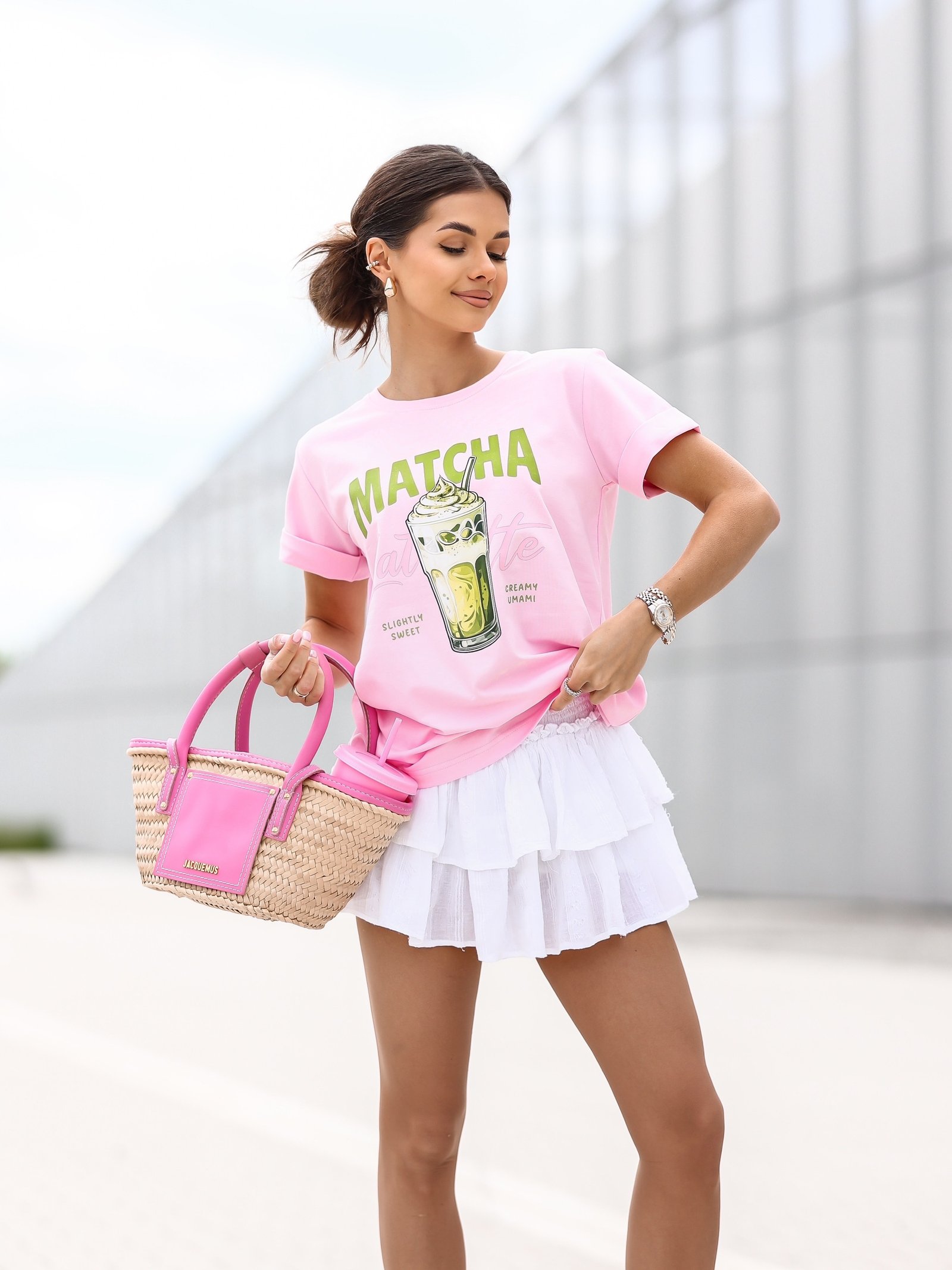 Marškinėliai Matcha / Saldainio rožinė