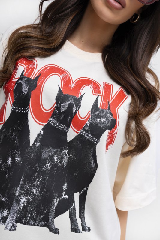 Marškinėliai Oversize ROCK Psy / Kokoso