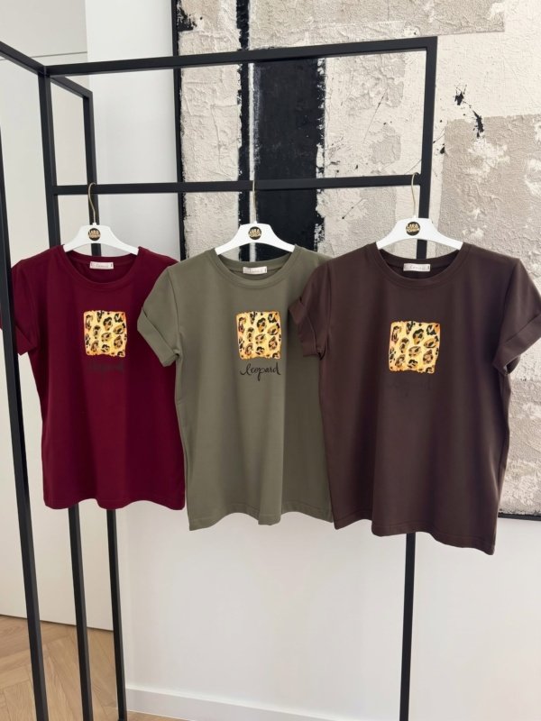 Marškinėliai Leopard / Bordo