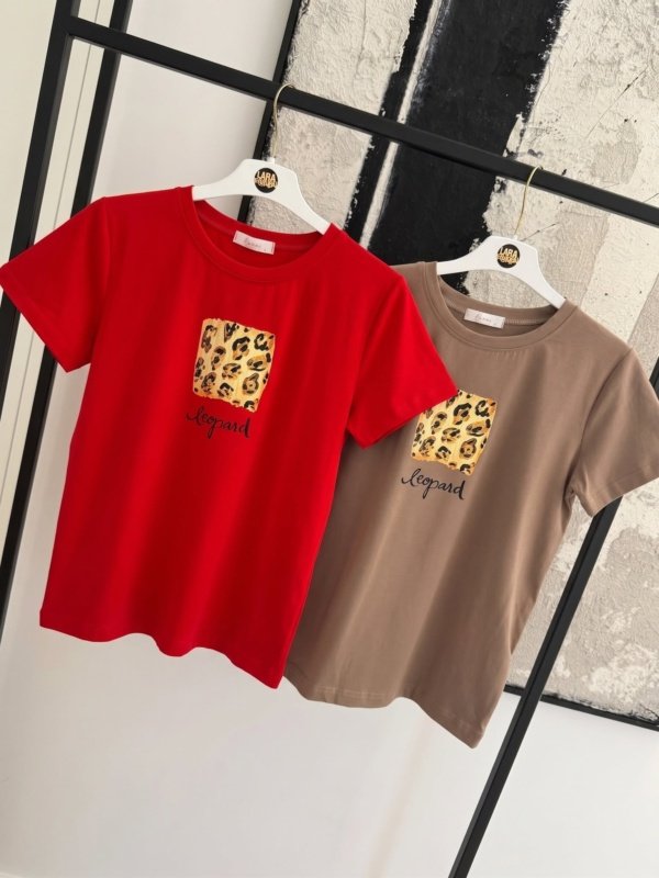 Marškinėliai Leopard / Kapučino