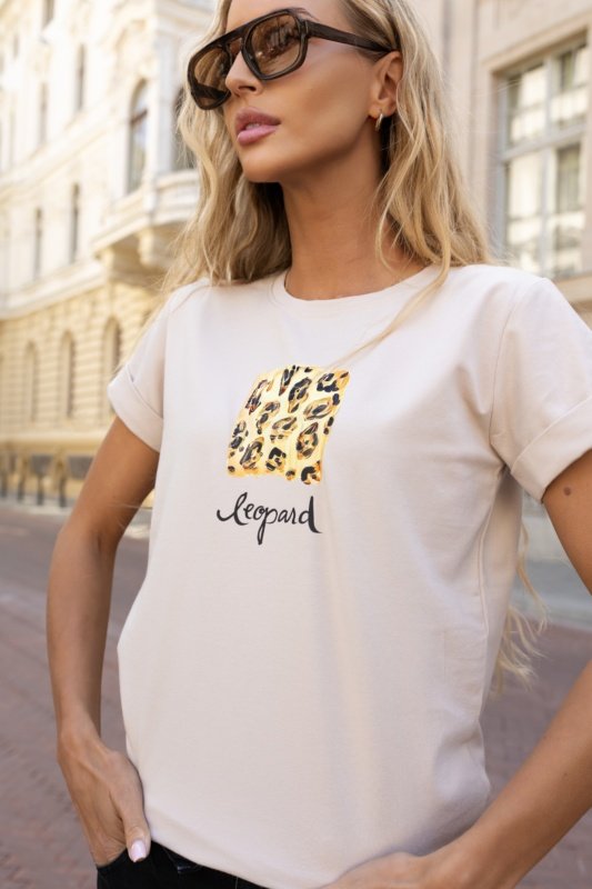 Marškinėliai Leopard / Smėlinė