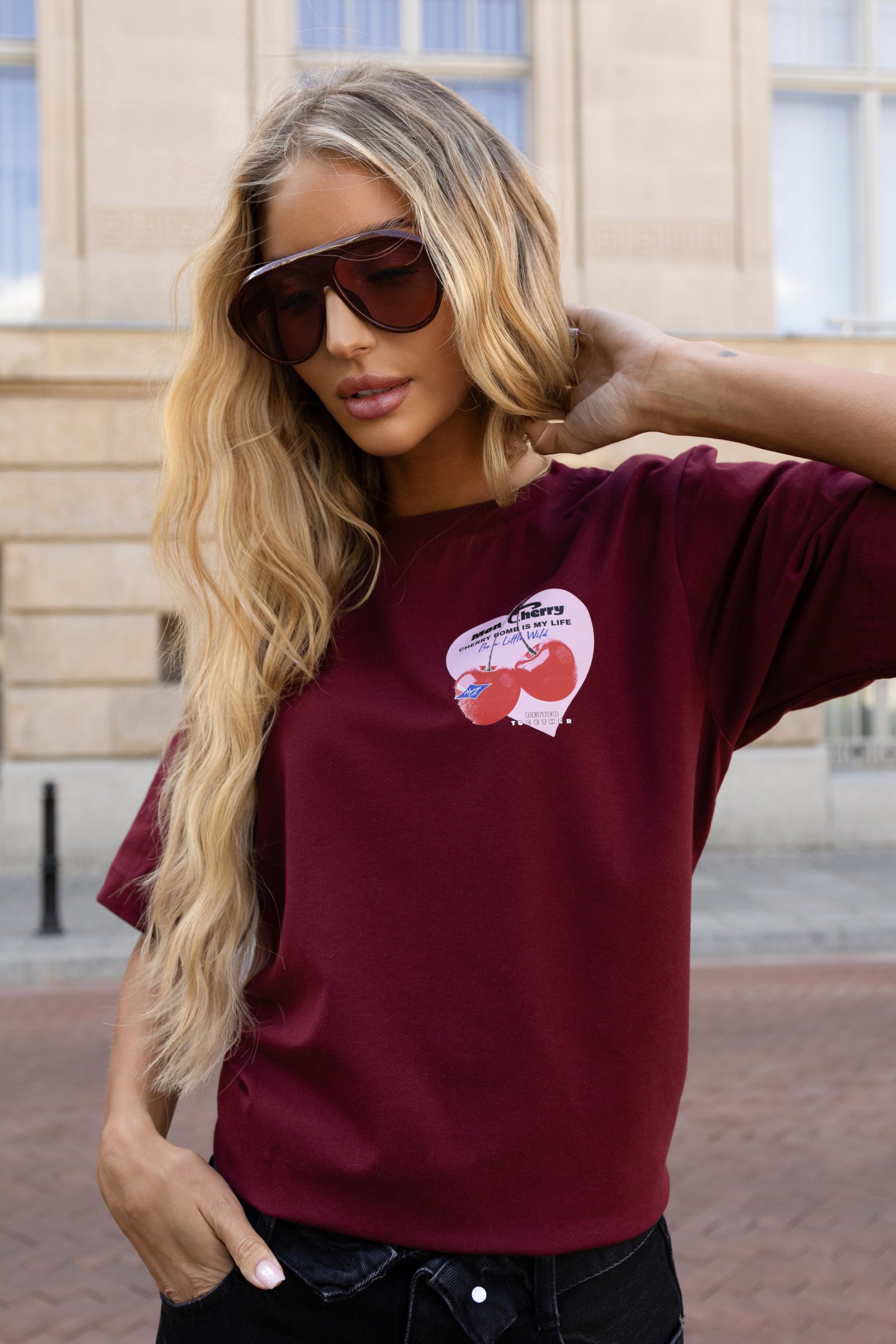 Marškinėliai UNI Wild Cherry / Bordo