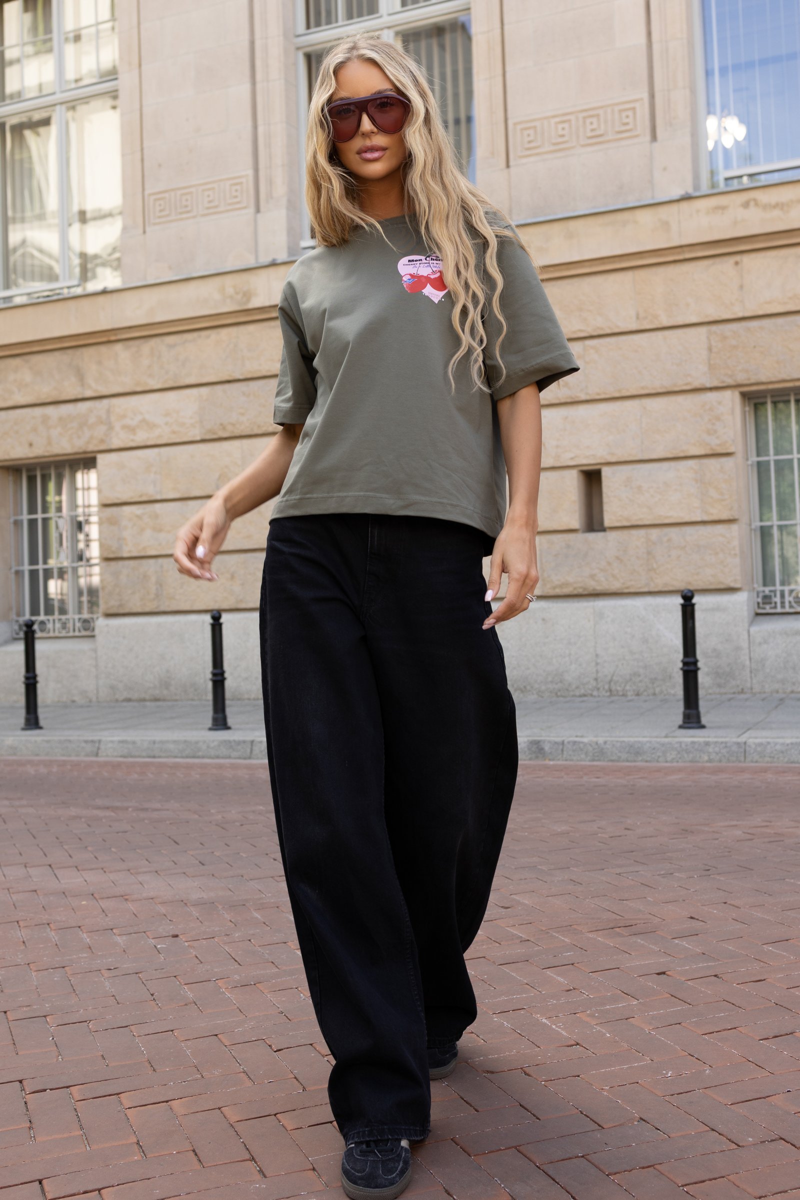 Marškinėliai UNI Wild Cherry / Khaki - Image 3